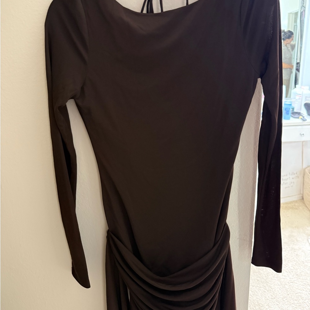 White Fox Boutique Chocolate 🤎 Ruched Bodycon Dress